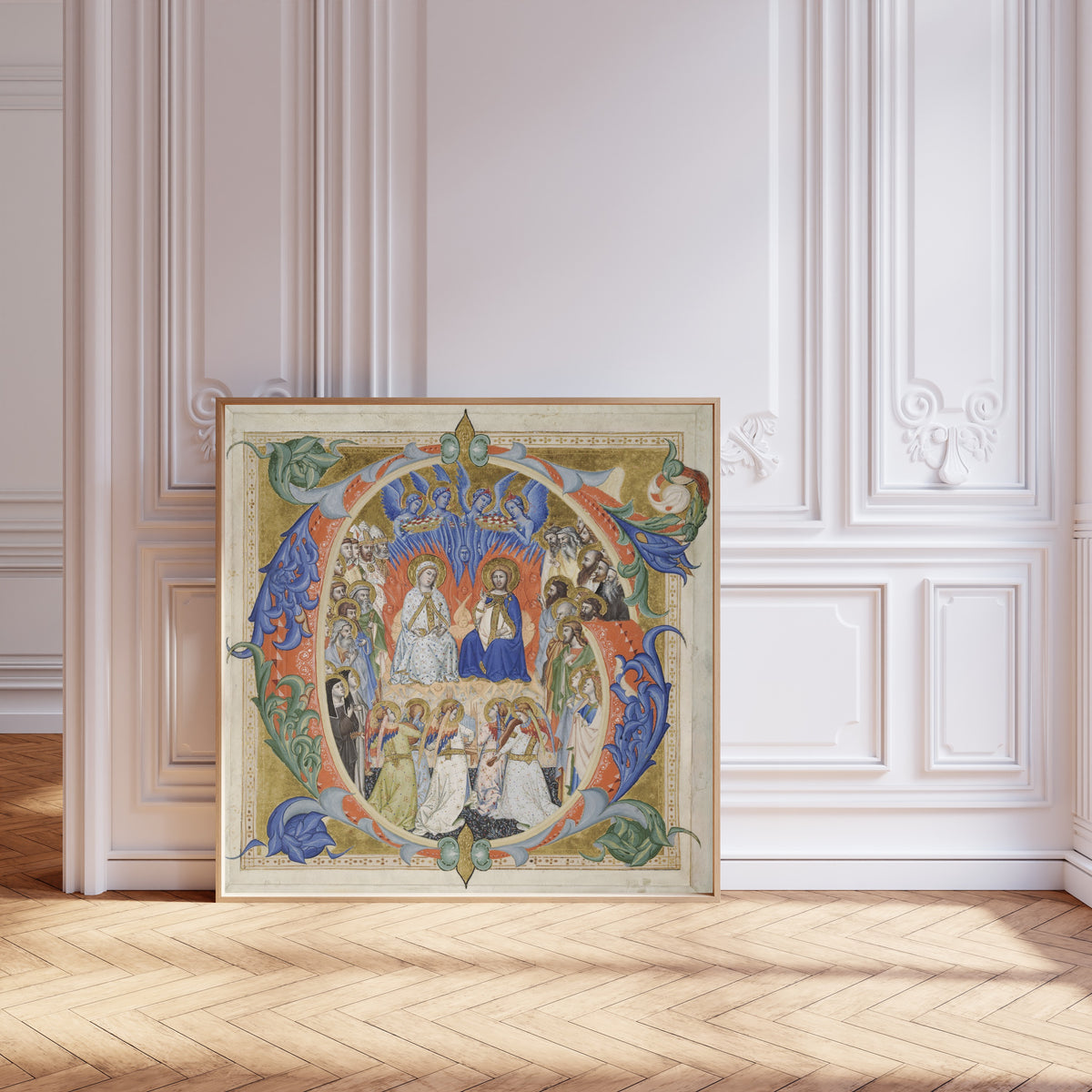 Don Silvestro de' Gherarducci — Initial G from a Gradual: The Court of Heaven | Illuminated Initial Print