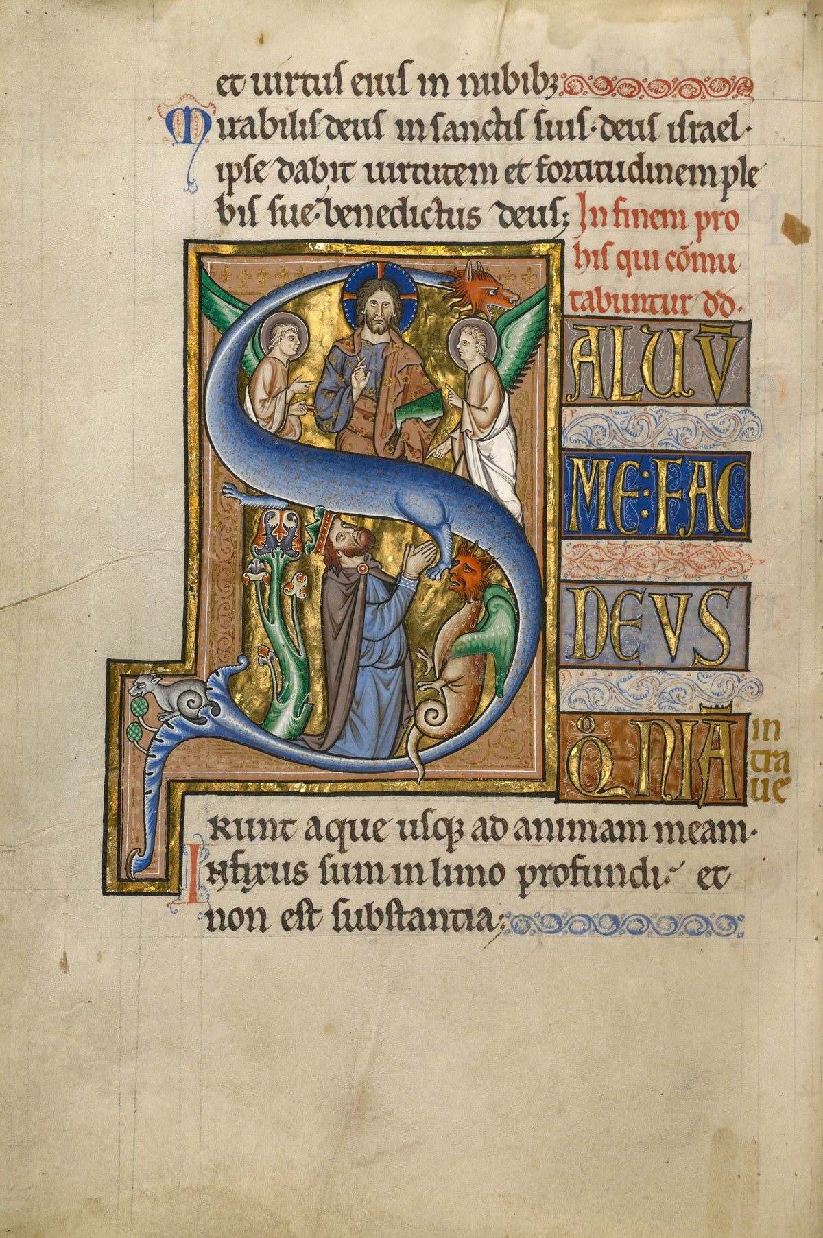 Master of the Ingeborg Psalter — Initial S: David in Prayer | Illuminated Initial Print