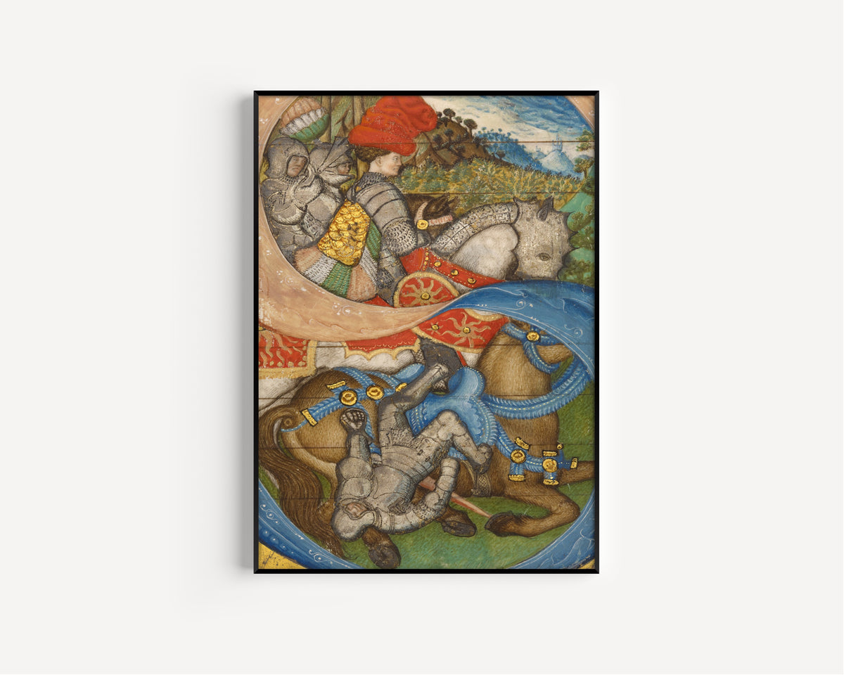 Pisanello (attributed) and Master of the Antiphonal Q of San Giorgio Maggiore (attributed) — Initial S: The Conversion of Saint Paul | Illuminated Initial Print