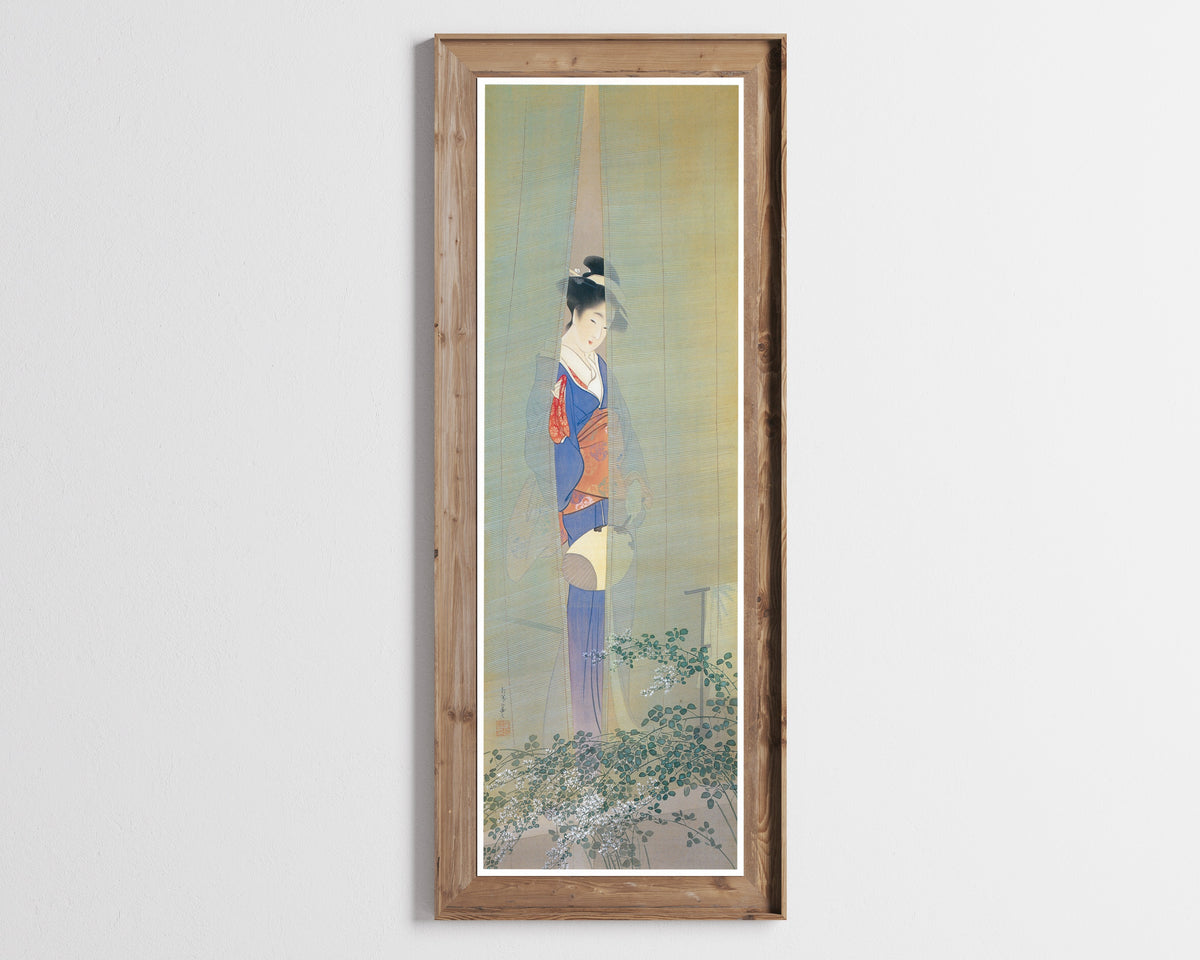 Insect Sounds by Uemura Shōen — shown framed on a wall