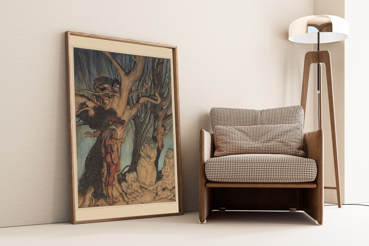 Arthur Rackham — Instantly They Lay Still, All Turned into Stone | Fairy Tale Illustration Print