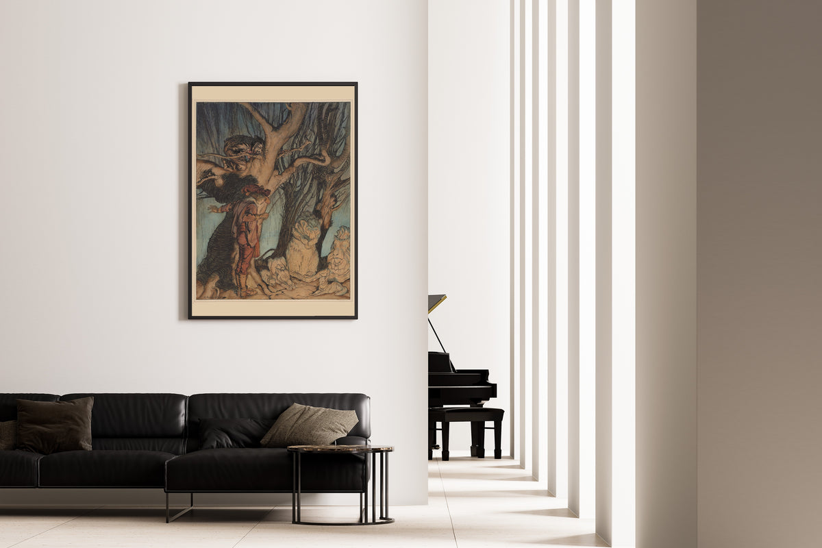 Arthur Rackham — Instantly They Lay Still, All Turned into Stone | Fairy Tale Illustration Print