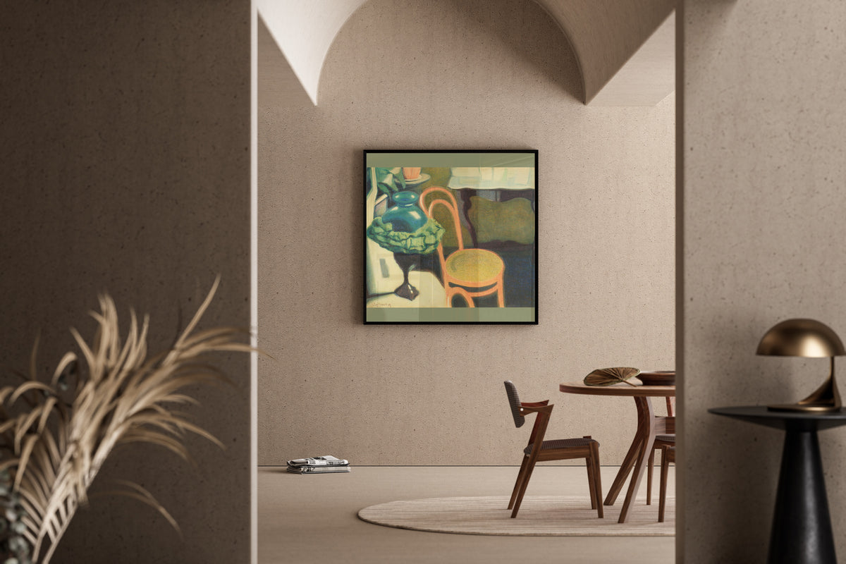 Léon Spilliaert — Interieur met stoel en opaallamp | Symbolist Art Print