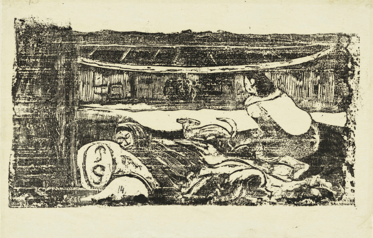 Paul Gauguin — Interior of a Hut (Intérieur de case) | Woodcut Print