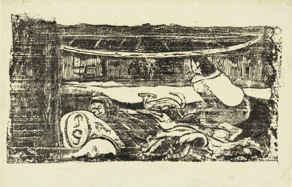 Paul Gauguin — Interior of a Hut (Intérieur de case) | Woodcut Print