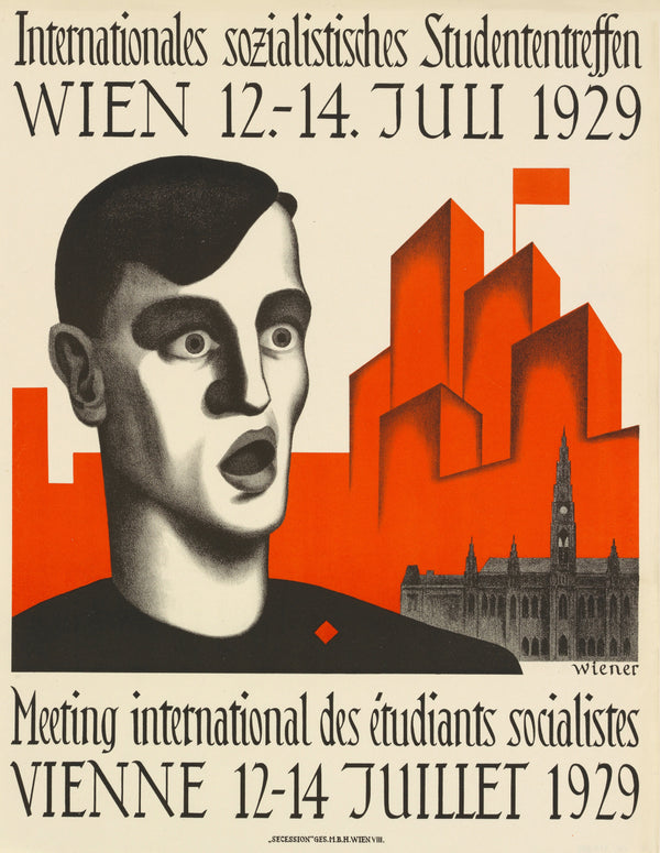 Karl Wiener — Internationales sozialistisches Studententreffen (International Socialist Student Meeting) | Vintage Poster Print
