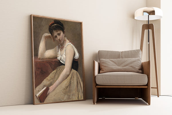 Jean-Baptiste-Camille Corot — Interrupted Reading | Fine Art Print