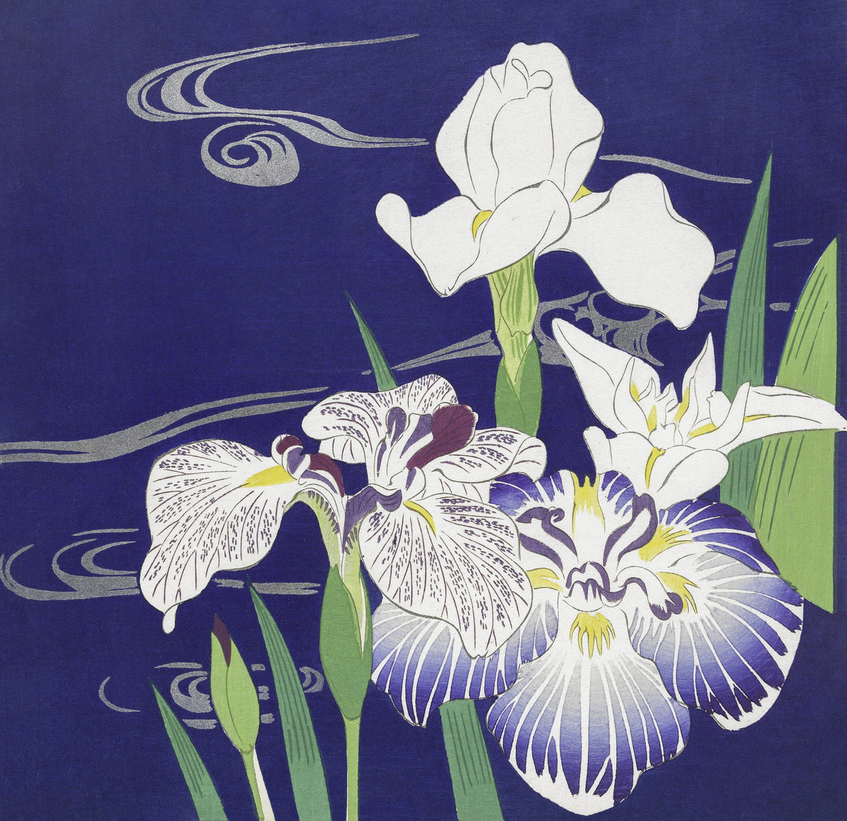 Tsukioka Kōgyo — Irises (1890–1900) | Japanese Woodblock Print (Ukiyo-e)