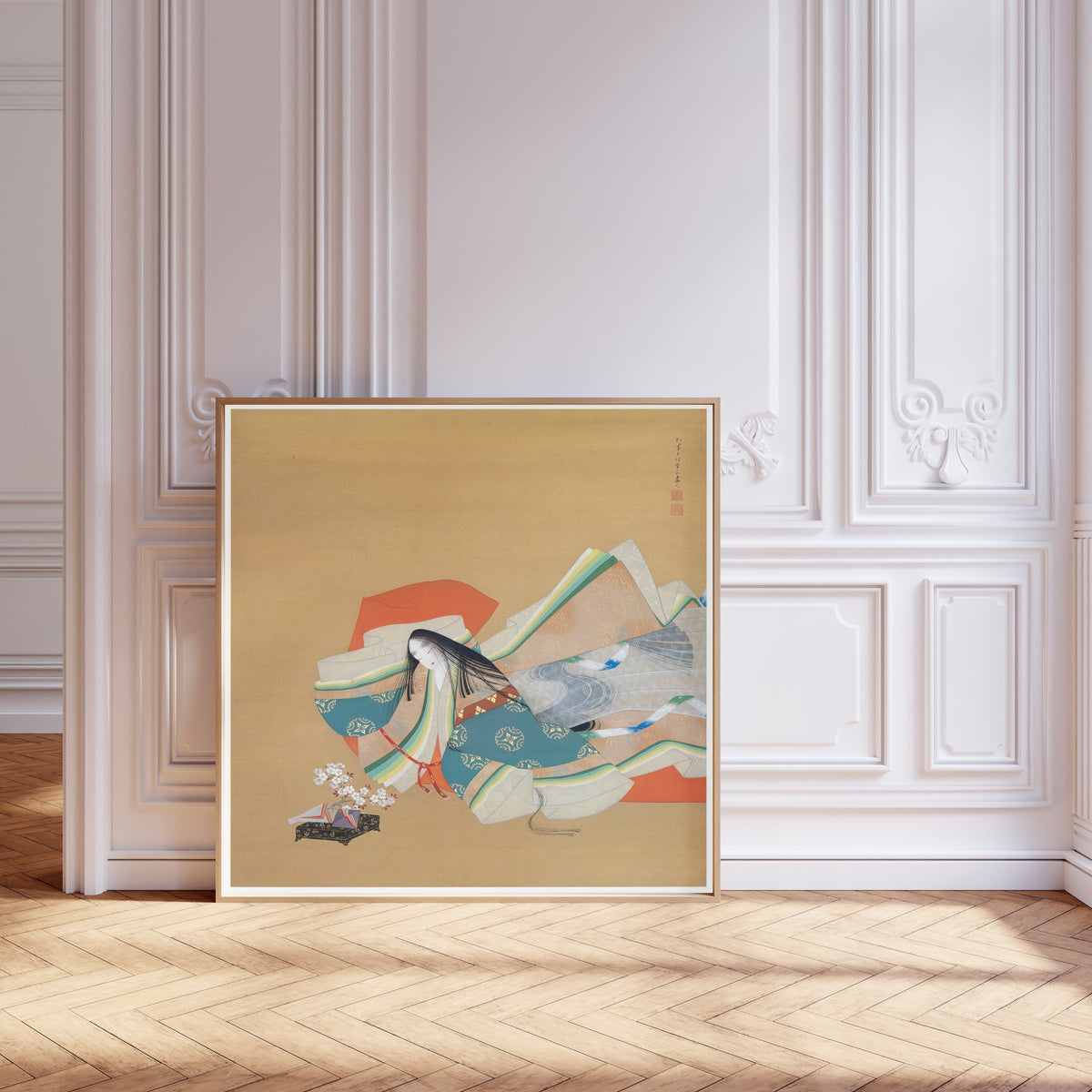 Ise no Taifu by Uemura Shōen — shown framed on a wall
