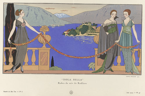 George Barbier — Isola Bella, robes du soir de Redfern | Art Deco Fashion Print