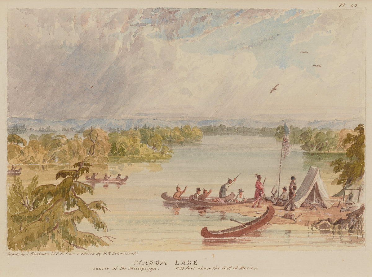 Seth Eastman — Itasca Lake, Source of the Mississippi, 1575 Feet above the Gulf of Mexico | Landscape Fine Art Print