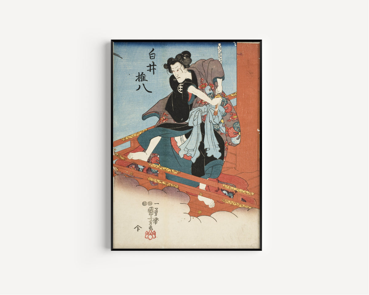 Utagawa Kuniyoshi — Iwai Hanshirō V as Shirai Gonpachi | Japanese Woodblock Print (Ukiyo-e)