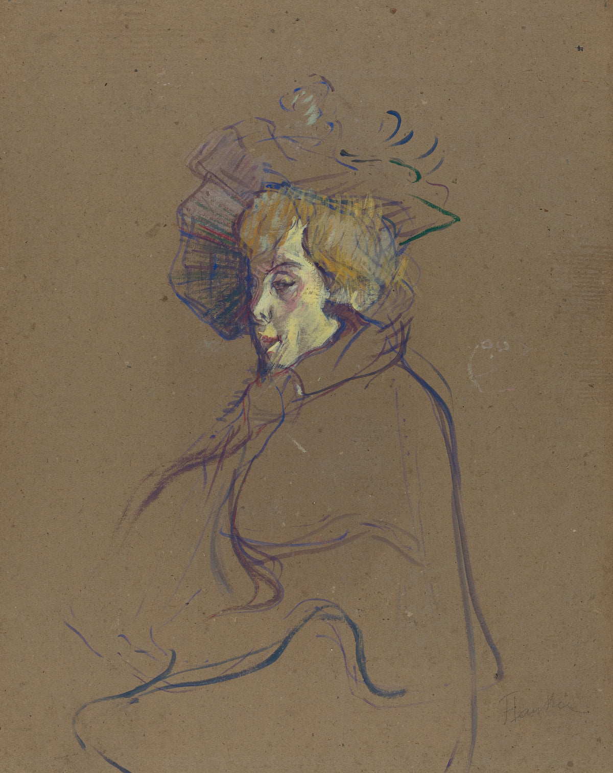 Henri de Toulouse-Lautrec — Jane Avril (Profile in a Plumed Hat) | Fine Art Print