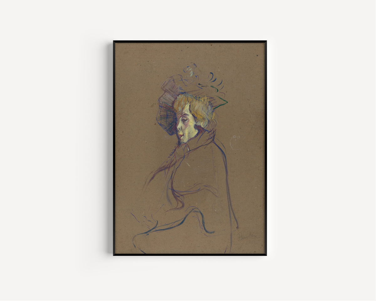 Henri de Toulouse-Lautrec — Jane Avril (Profile in a Plumed Hat) | Fine Art Print