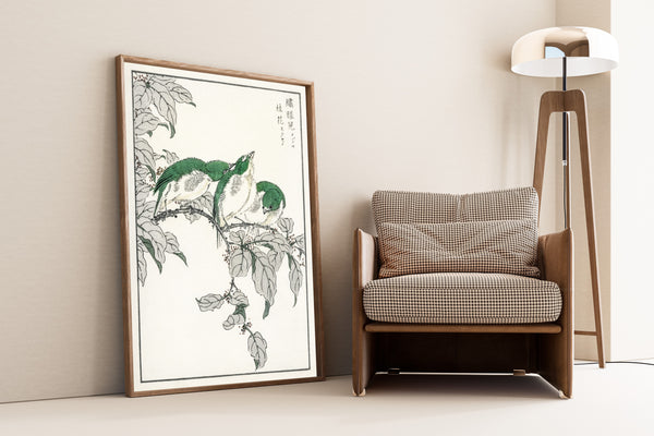 Numata Kashū — Japanese White-eye and Osmanthus Fragrans | Japanese Bird & Flower Woodblock Print
