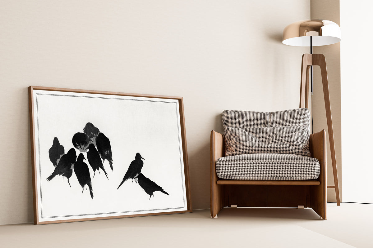 Watanabe Seitei — Japanese Crows | Japanese Bird & Flower Woodblock Print
