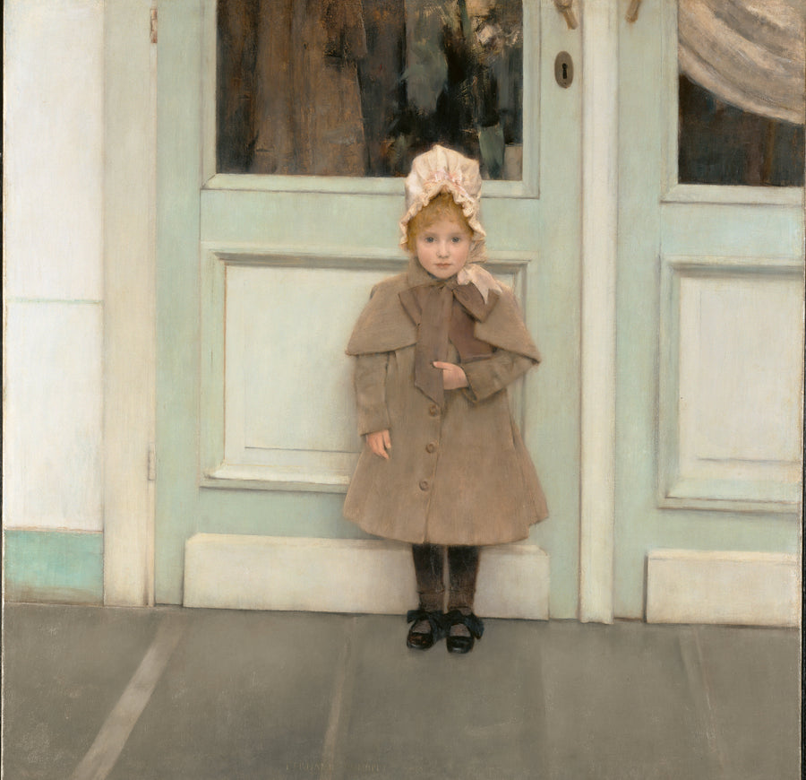 Fernand Khnopff — Jeanne Kéfer | Art Print shown to scale on a wall above a sofa