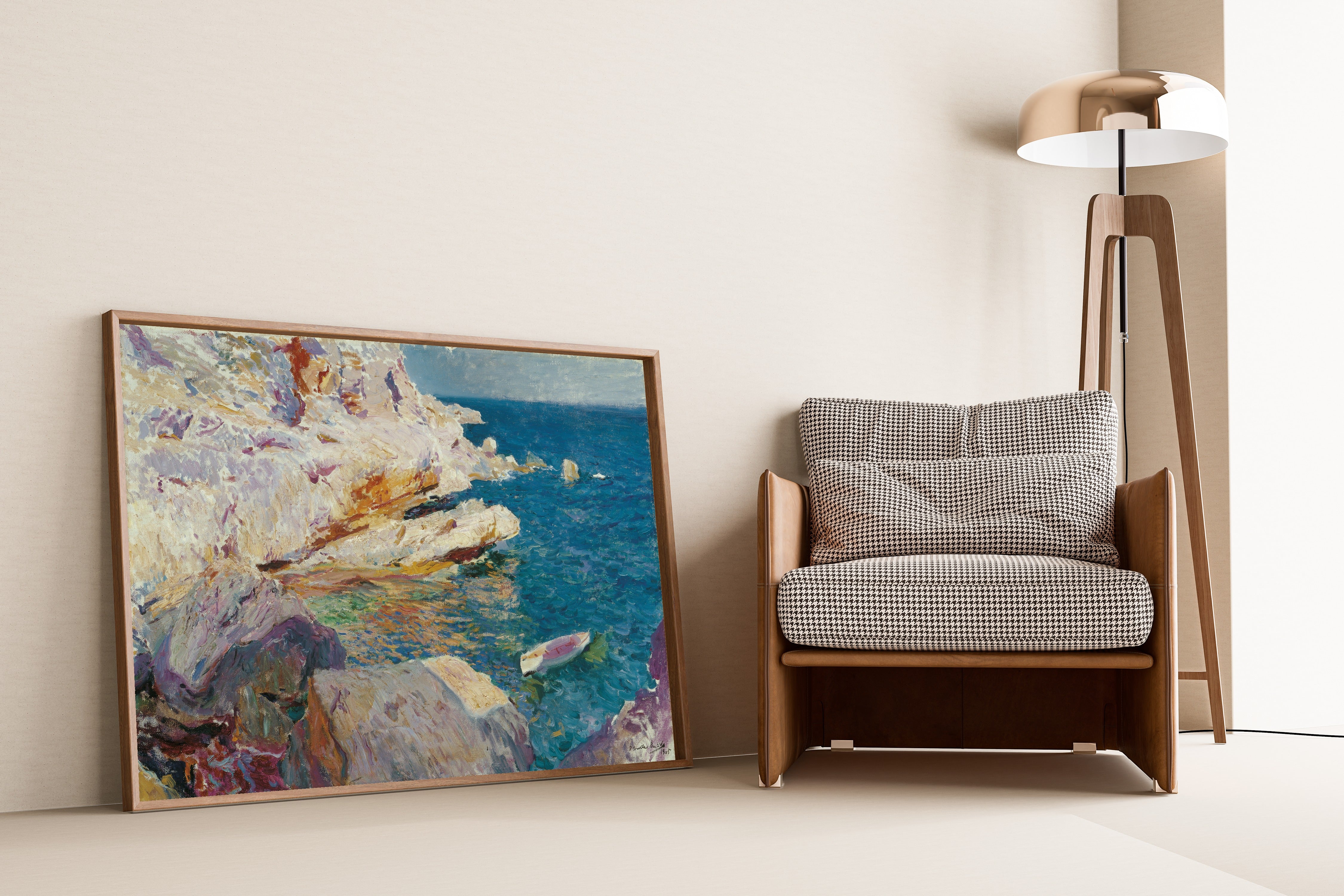 Joaquín Sorolla — Rocks at Jávea and the White Boat | Fine Art Print
