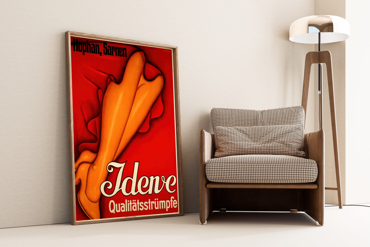 Johannes Handschin — Idene Qualitätsstrümpfe | Vintage Poster Print