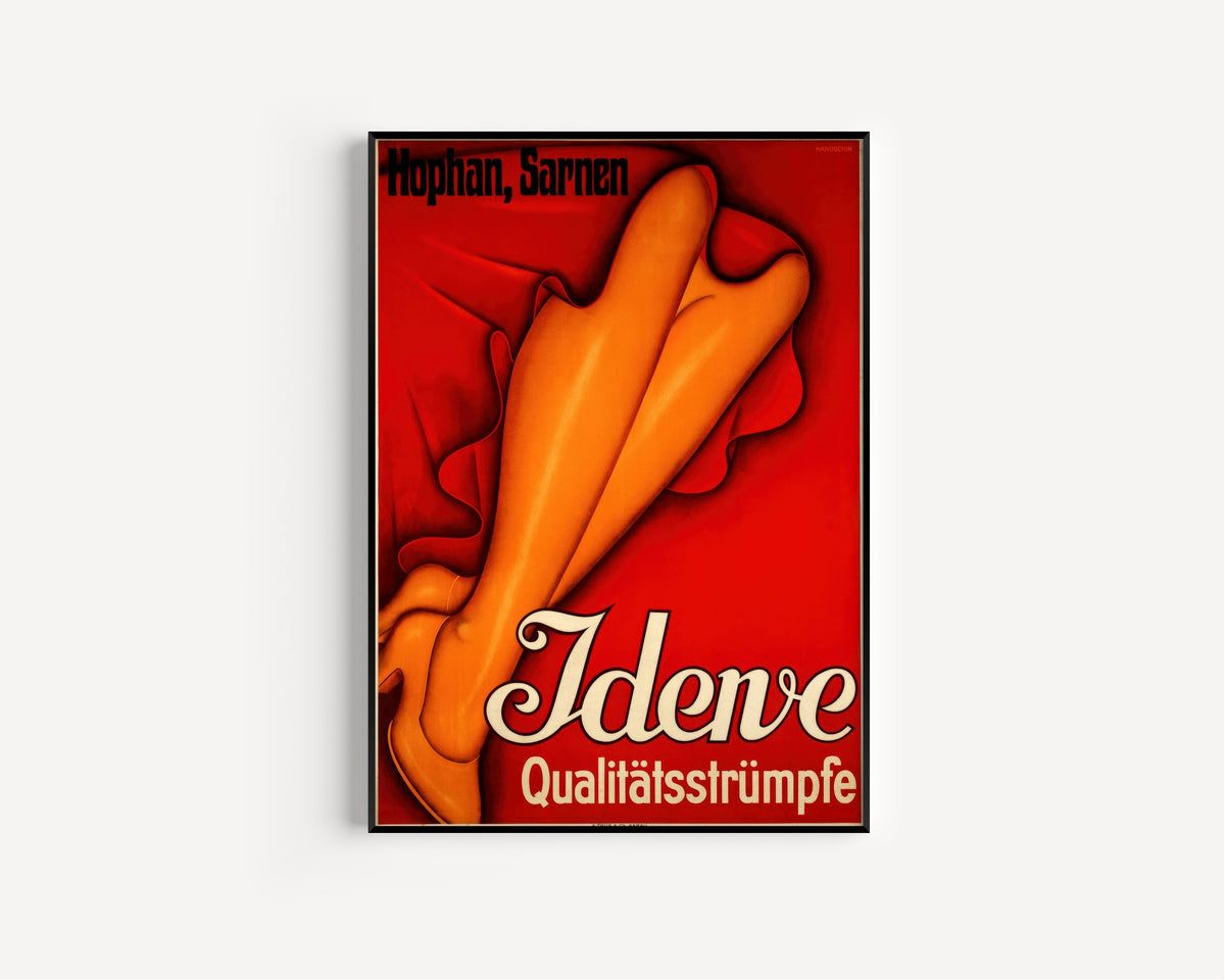 Johannes Handschin — Idene Qualitätsstrümpfe | Vintage Poster Print