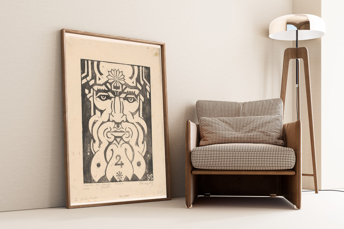 Henri van der Stok — Jupiter | Art Deco Woodcut Print