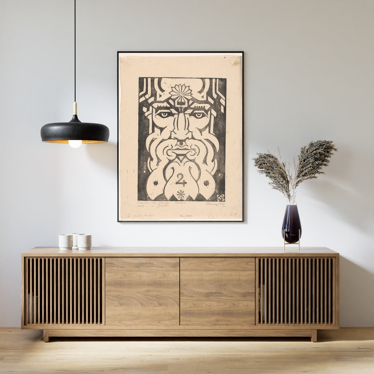 Henri van der Stok — Jupiter | Art Deco Woodcut Print