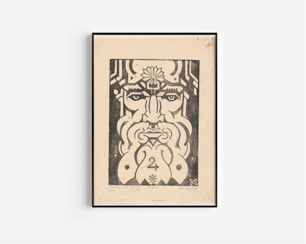 Henri van der Stok — Jupiter | Art Deco Woodcut Print