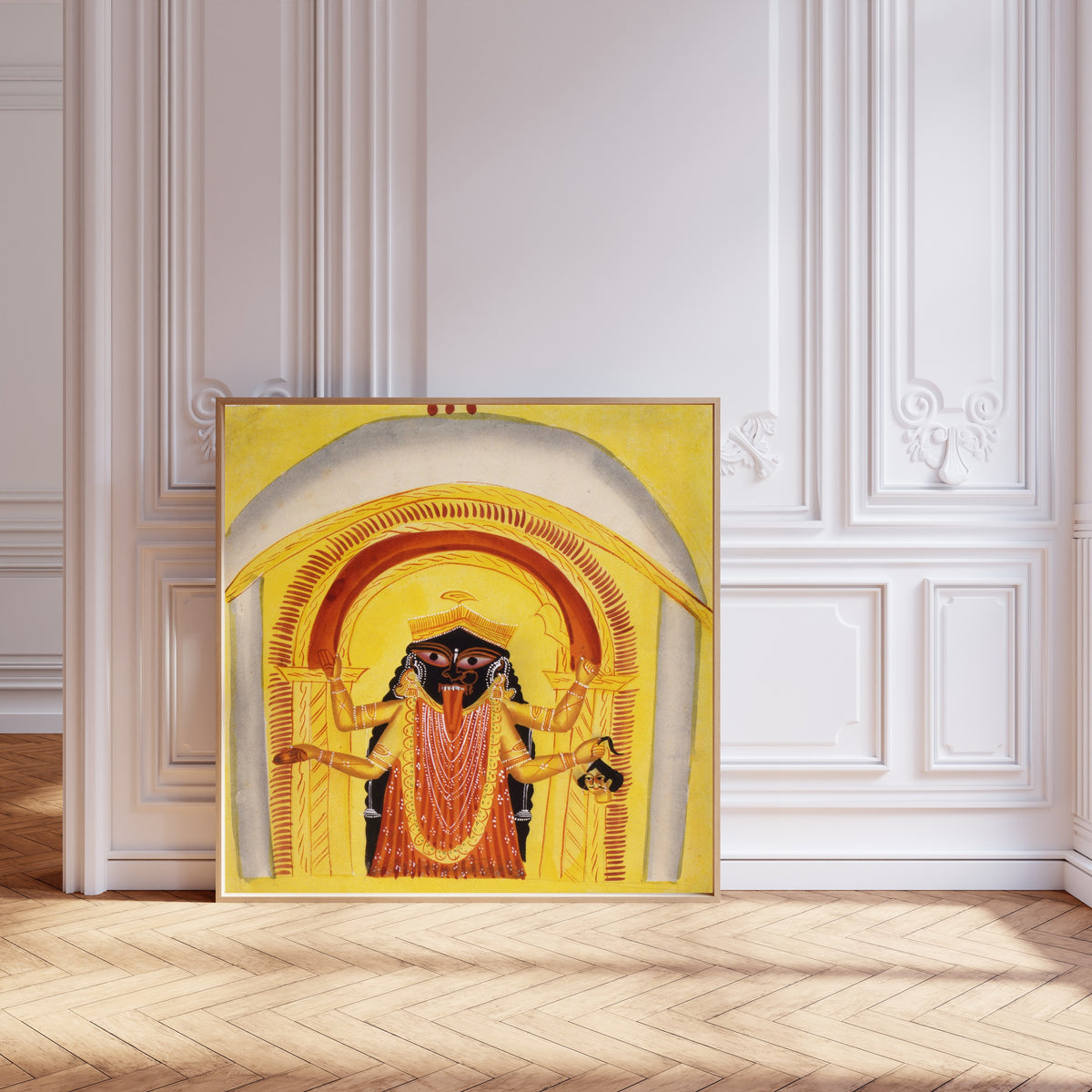 Kalighat painter — Kali (Beneath a Red Arch) | Kalighat Painting Print