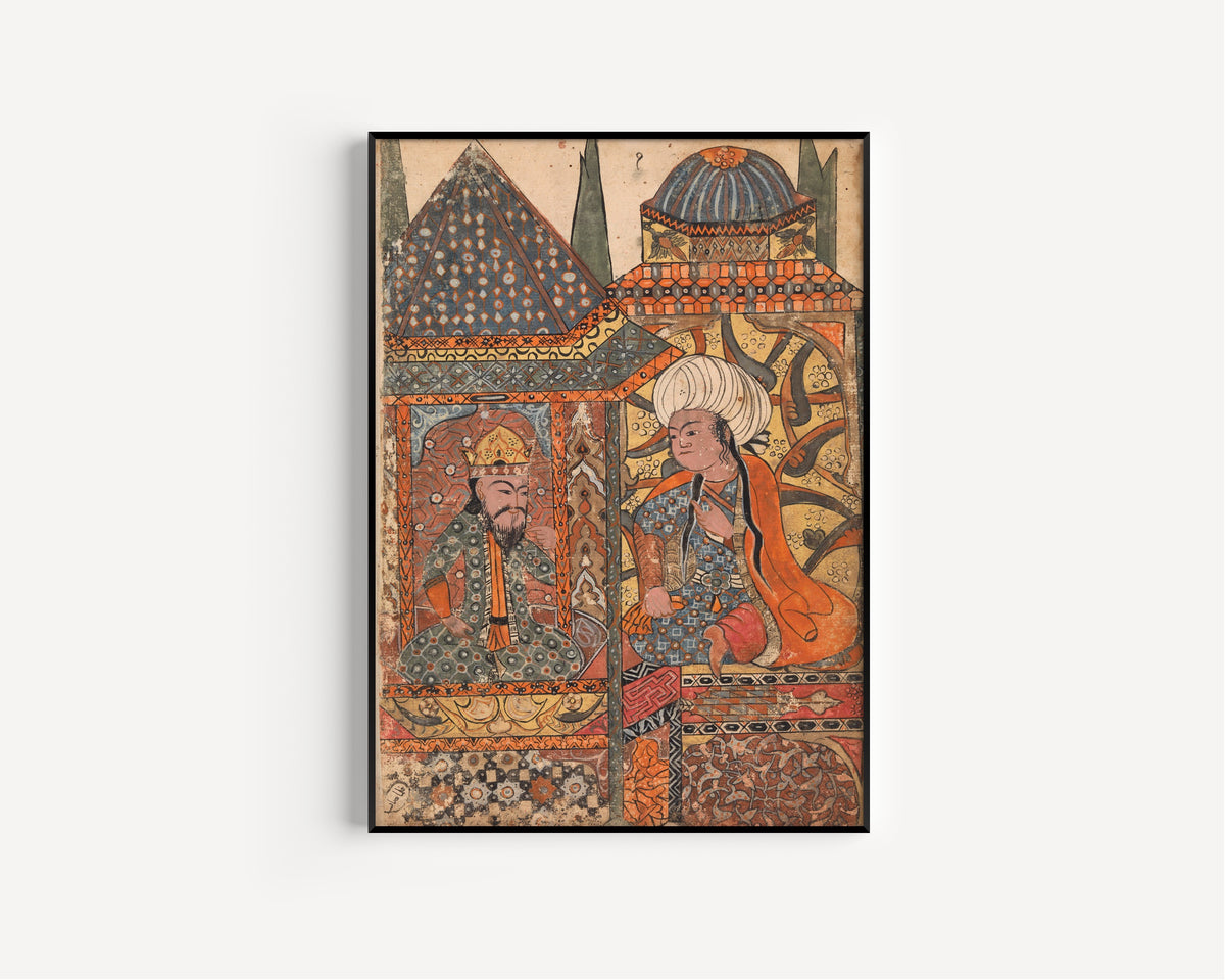 Kalila wa Dimna: Burzuyeh is Summoned by Nushirvan on his Return from India | Islamic Manuscript Painting Print