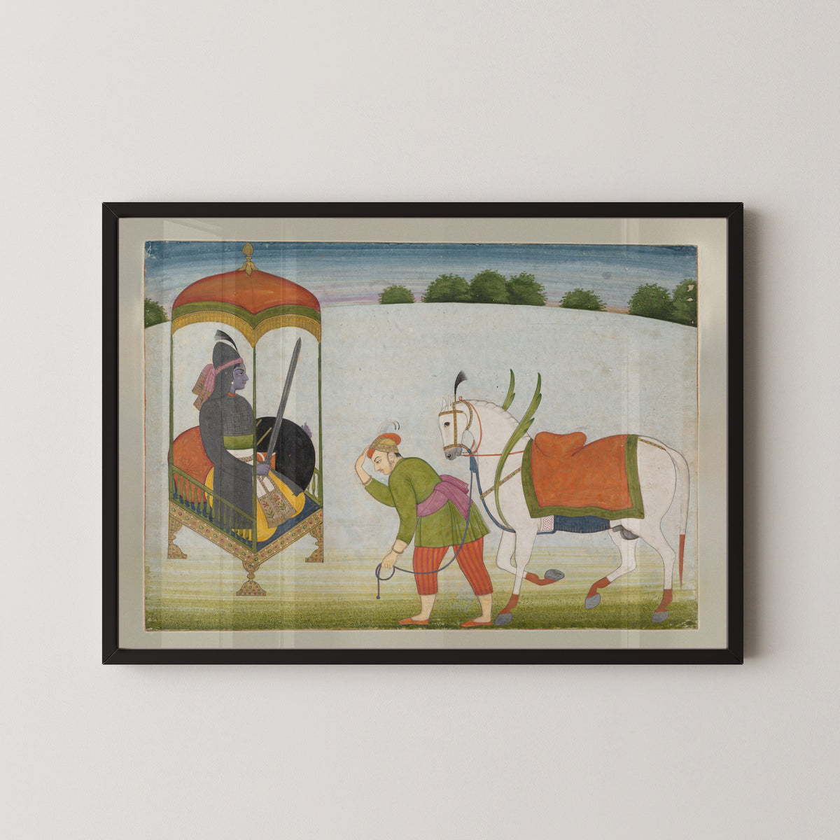 Guler school — Kalki Avatar, the Future Incarnation of Vishnu | Indian Miniature Painting Print