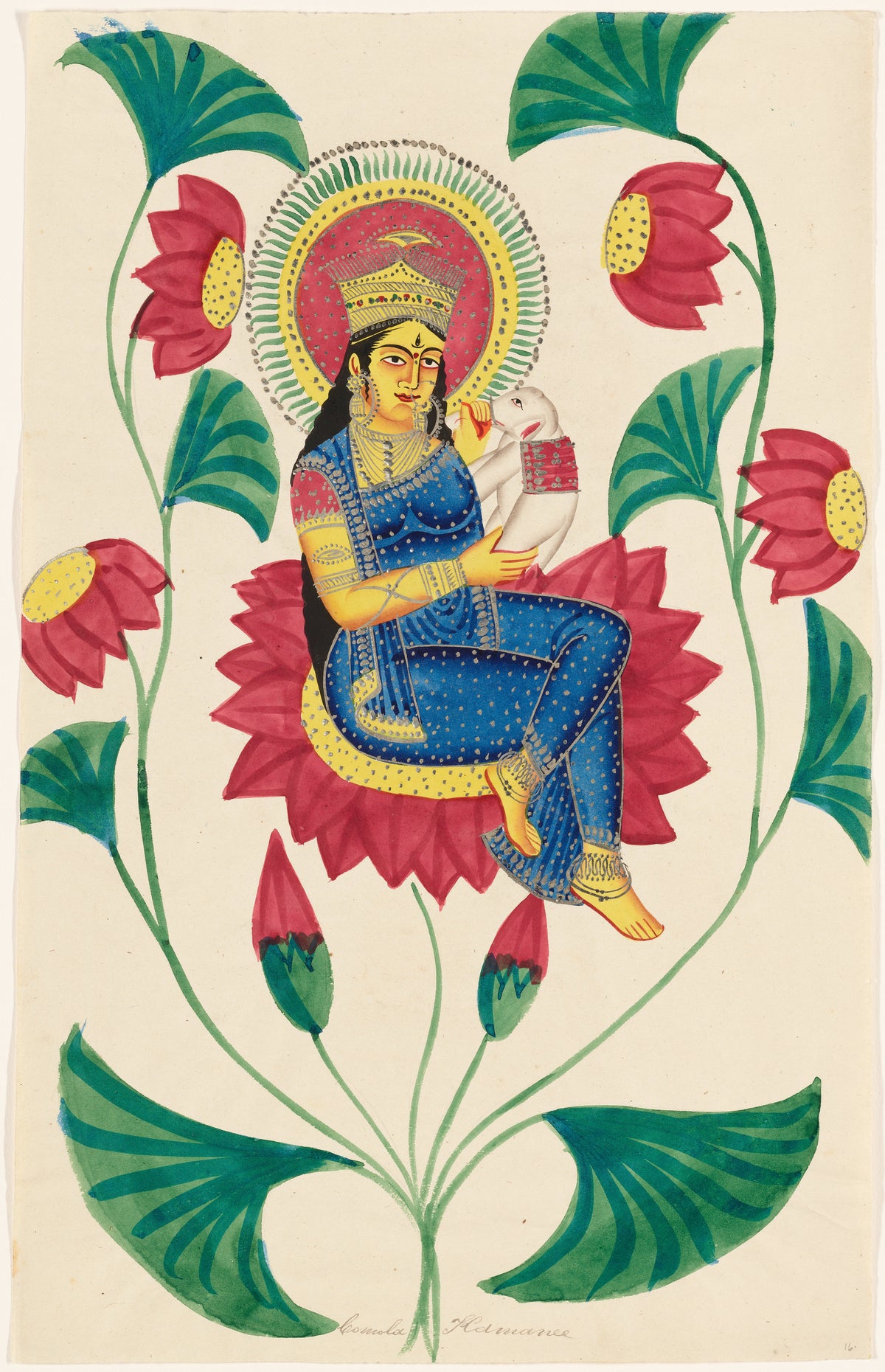 Kalighat painter — Kamala Kamini | Kalighat Painting Print