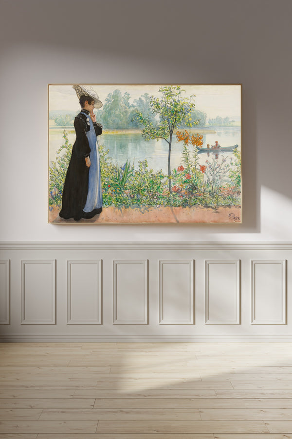 Carl Larsson — Karin at the Shore | Swedish Watercolour Print