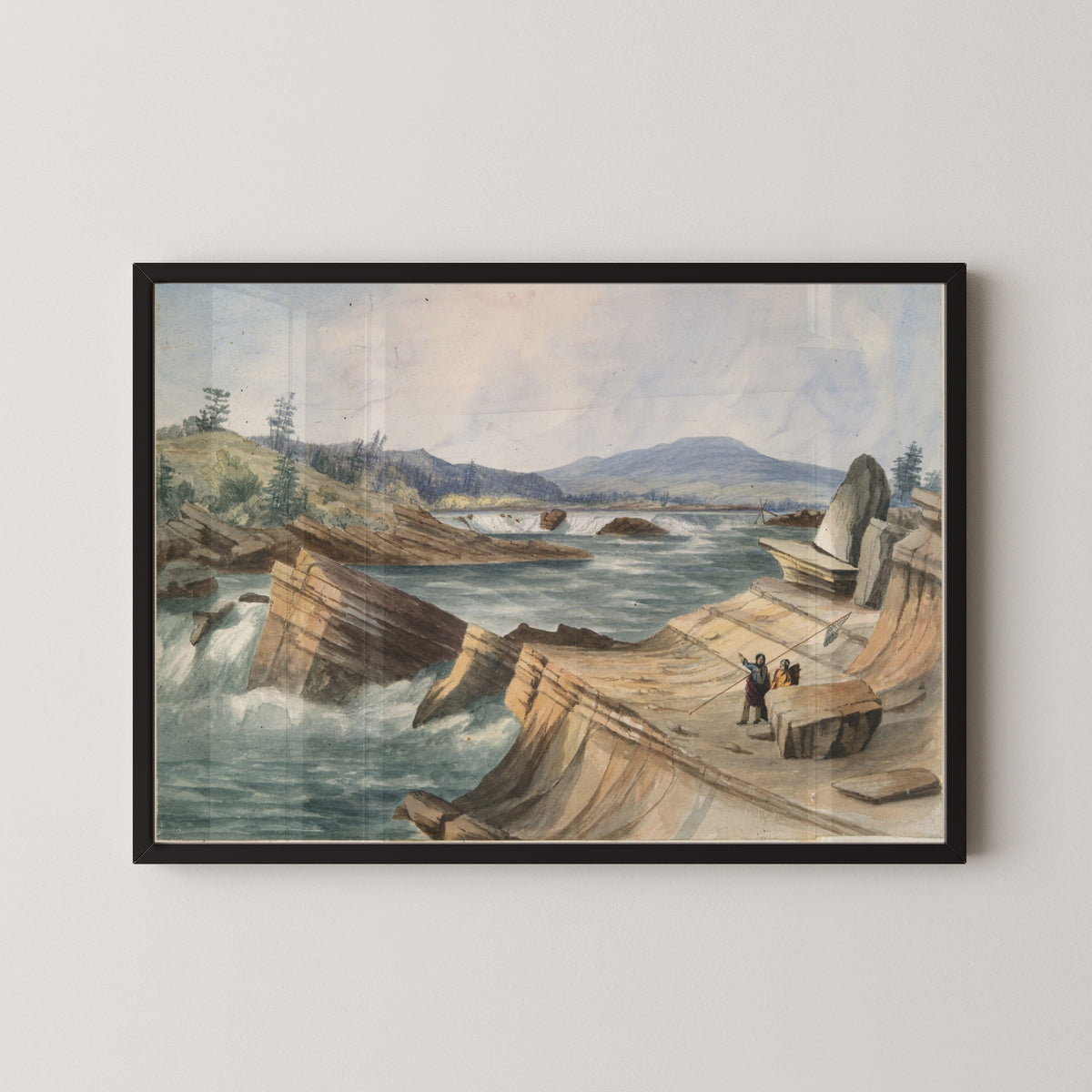 John Mix Stanley — Kettle Falls, Columbia River | Landscape Fine Art Print