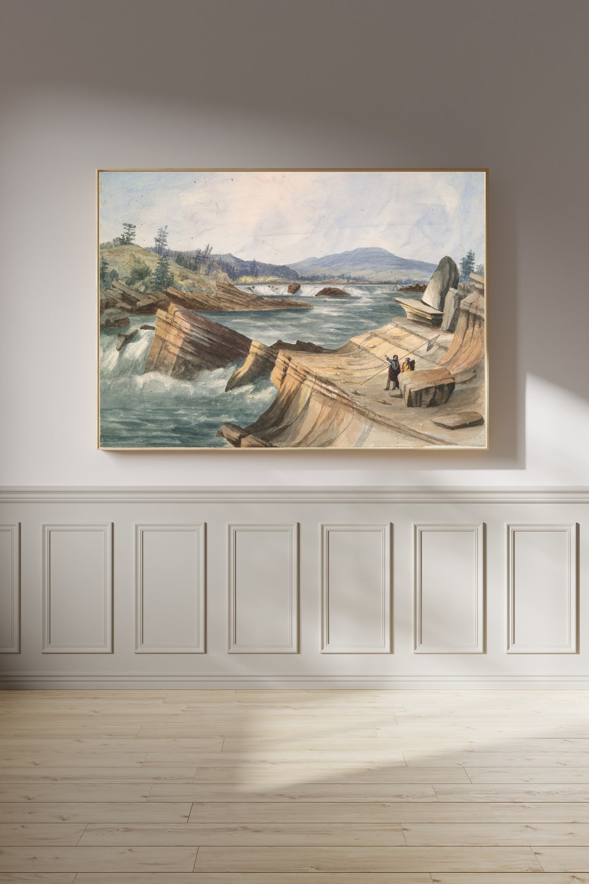 John Mix Stanley — Kettle Falls, Columbia River | Landscape Fine Art Print