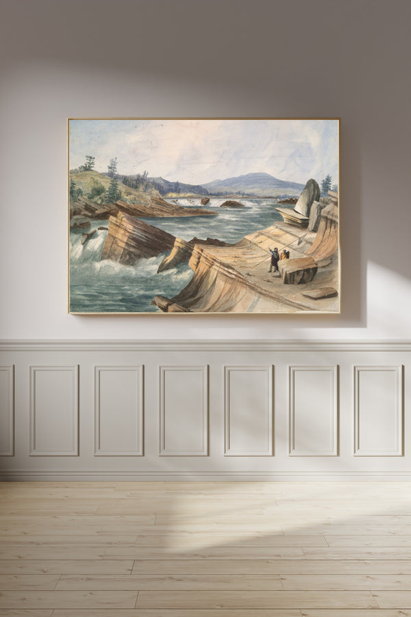 John Mix Stanley — Kettle Falls, Columbia River | Landscape Fine Art Print