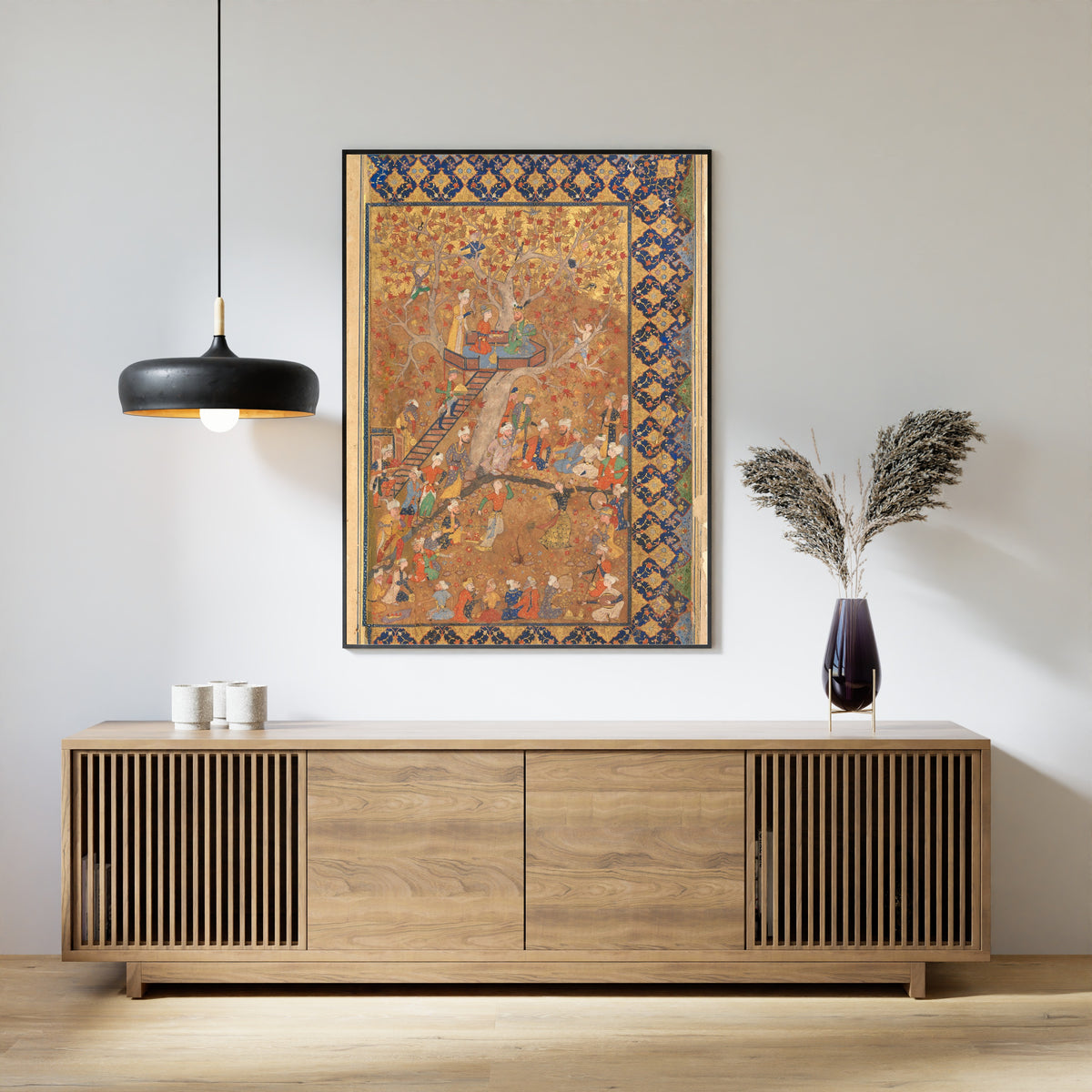 Khamsa of Amir Khusrau Dihlavi: Entertainment in a Garden | Persian Miniature Art Print