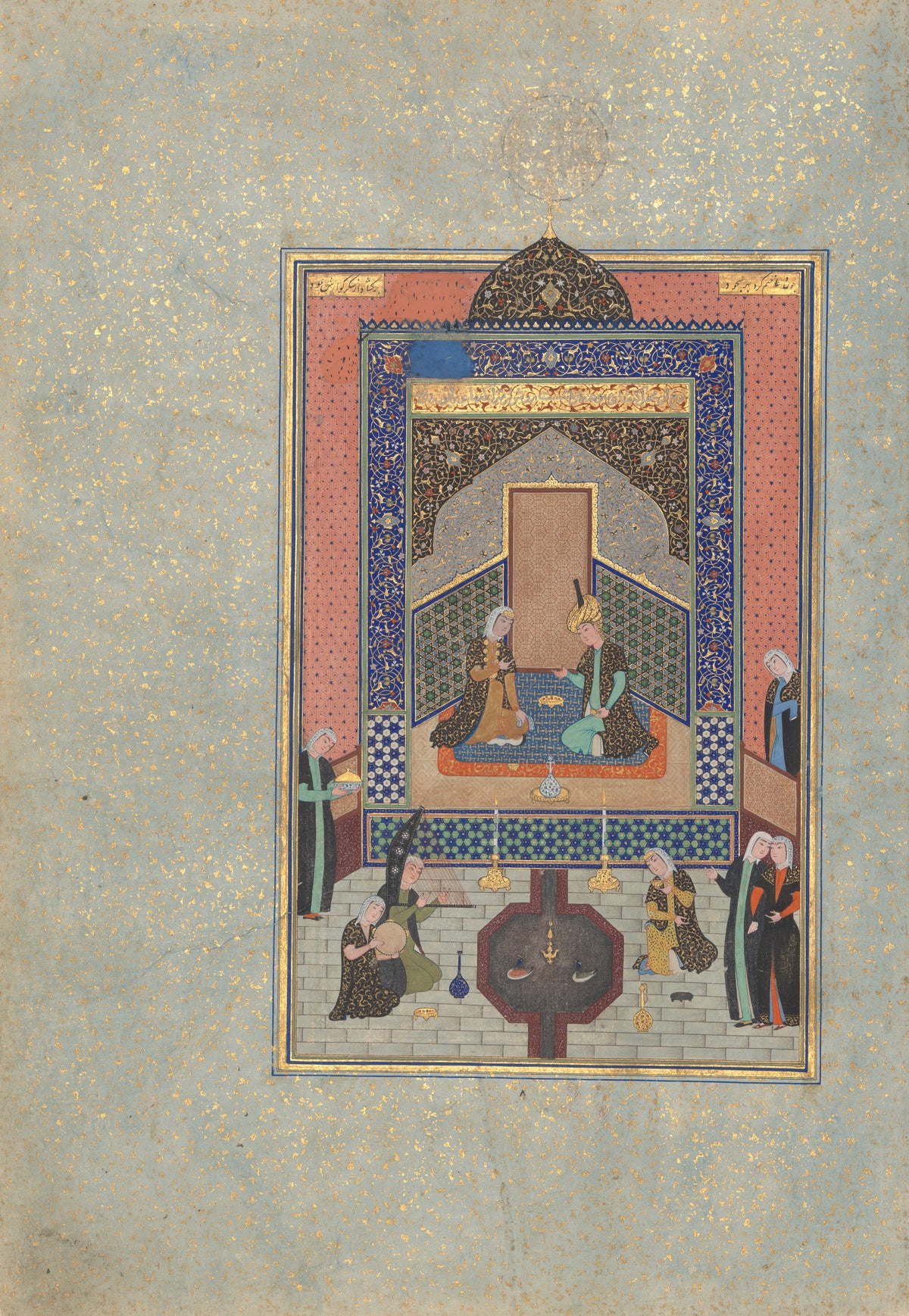 Shaikh Zada — Khamsa of Nizami: Bahram Gur in the Dark Palace on Saturday | Persian Miniature Art Print