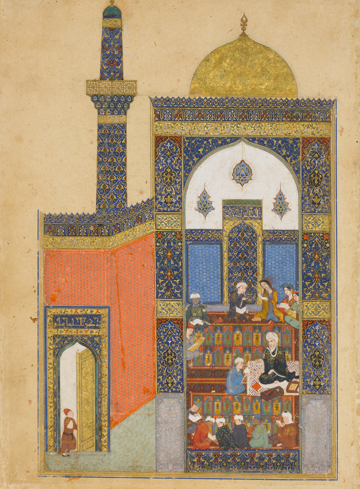 Khamsa of Nizami: Laila and Majnun at School | Persian Miniature Art Print