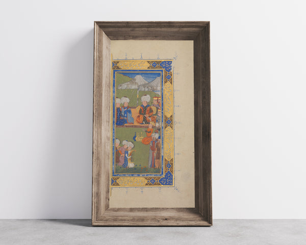 Persian Miniature — Khusrau and Shirin: A Royal Encampment | Persian Miniature Art Print