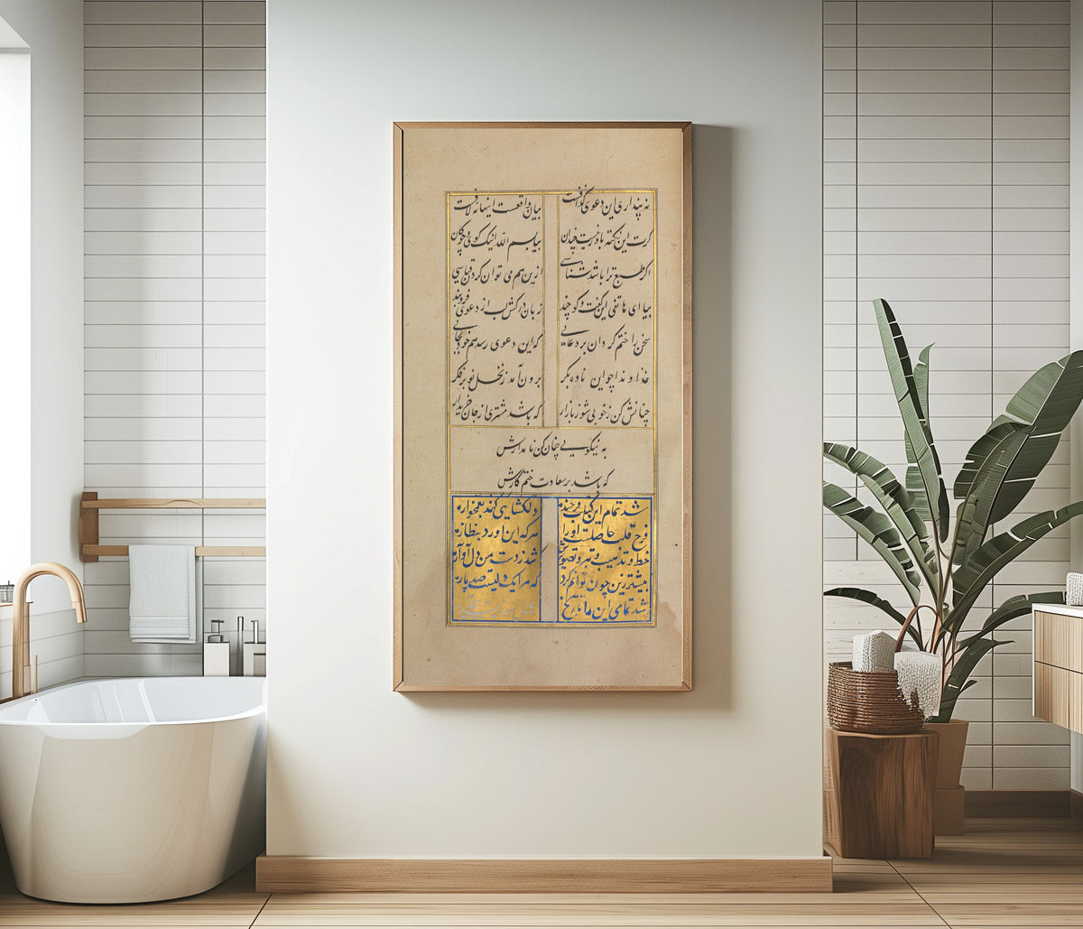 Persian Miniature — Khusrau and Shirin: Colophon Page | Islamic Calligraphy Art Print