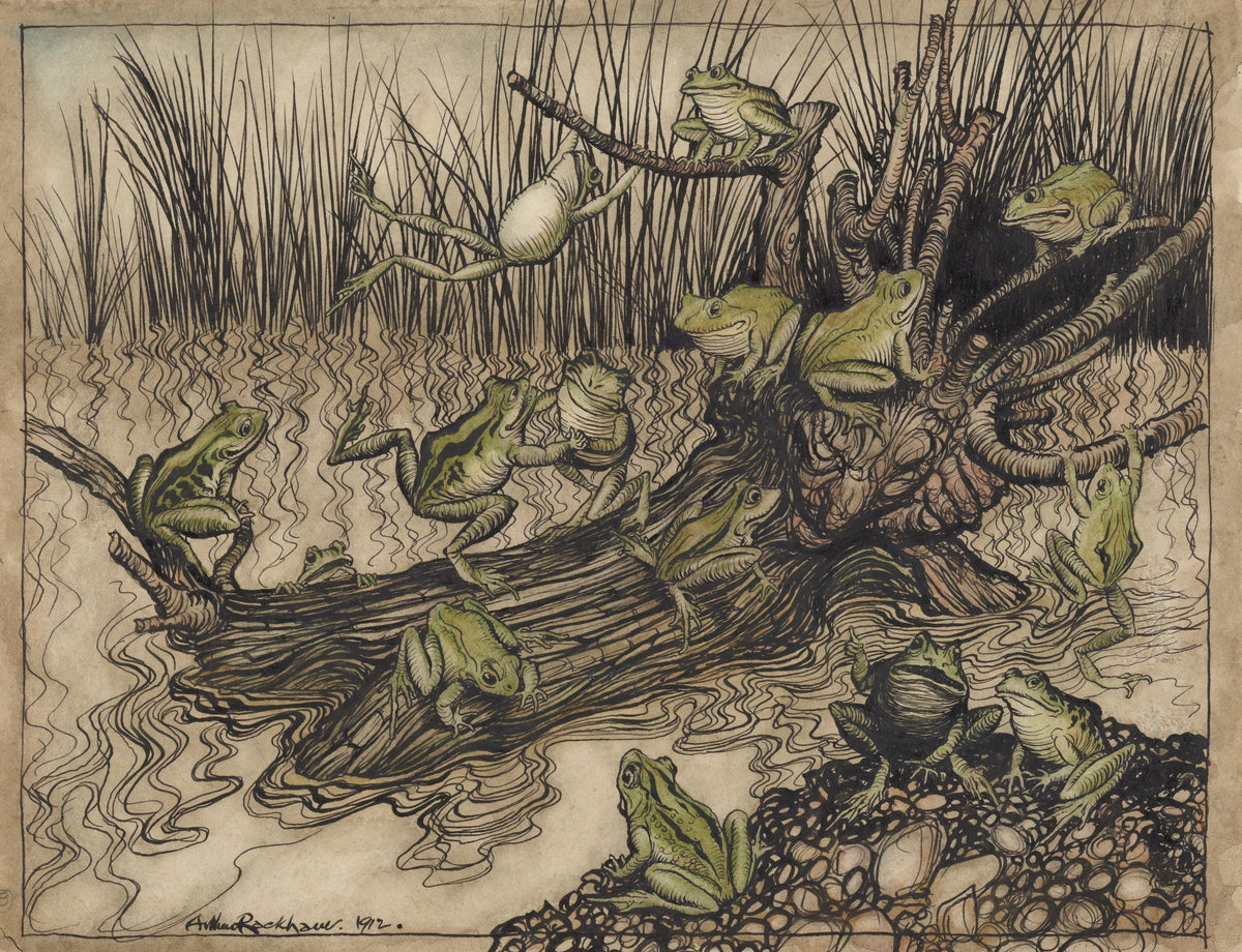 Arthur Rackham — King Log | Fable Illustration Print
