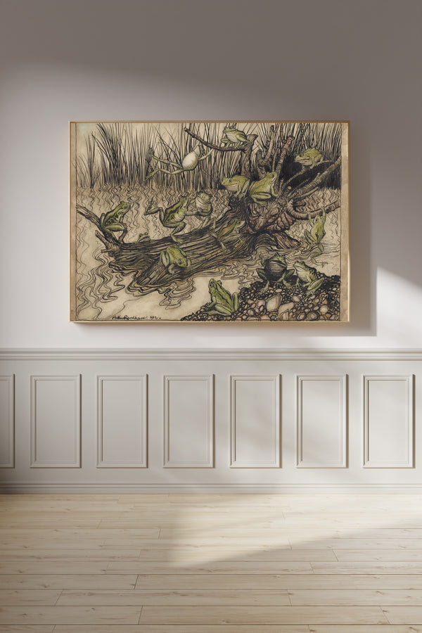 Arthur Rackham — King Log | Fable Illustration Print