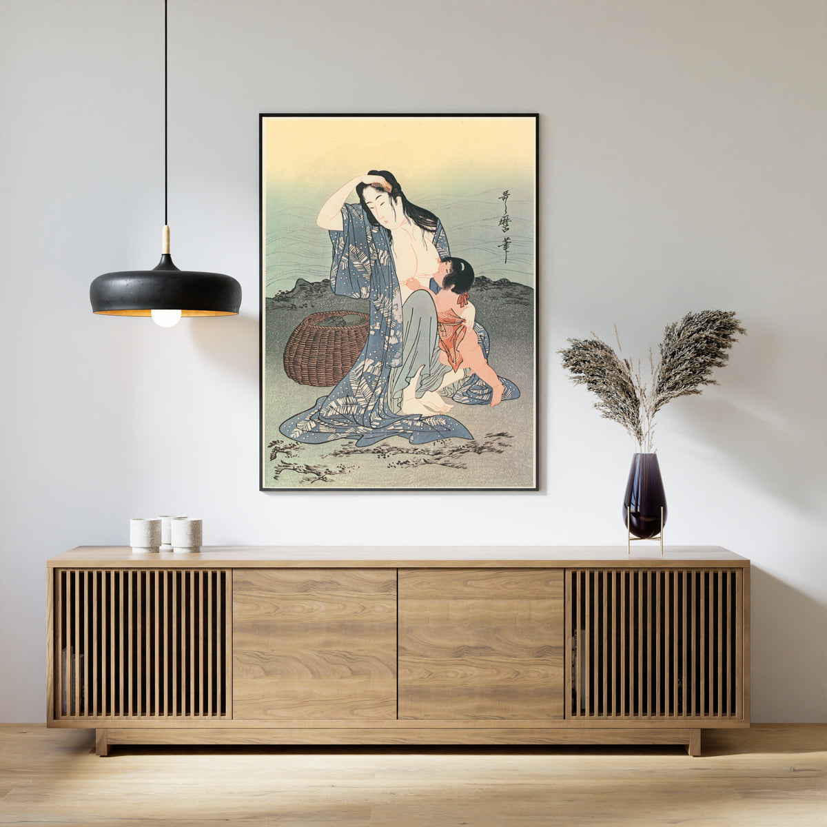 Kitagawa Utamaro — Diving for Abalones (Center) | Japanese Woodblock Print (Ukiyo-e)