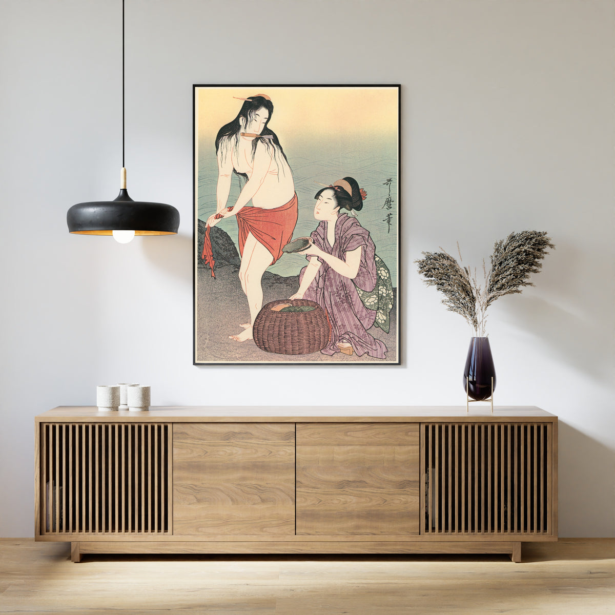 Kitagawa Utamaro — Diving for Abalones (Right) | Japanese Woodblock Print (Ukiyo-e)