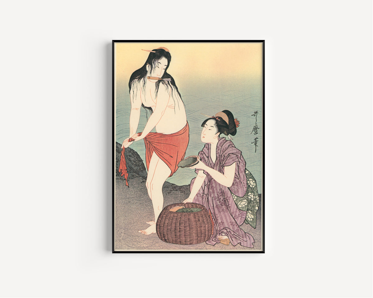 Kitagawa Utamaro — Diving for Abalones (Right) | Japanese Woodblock Print (Ukiyo-e)