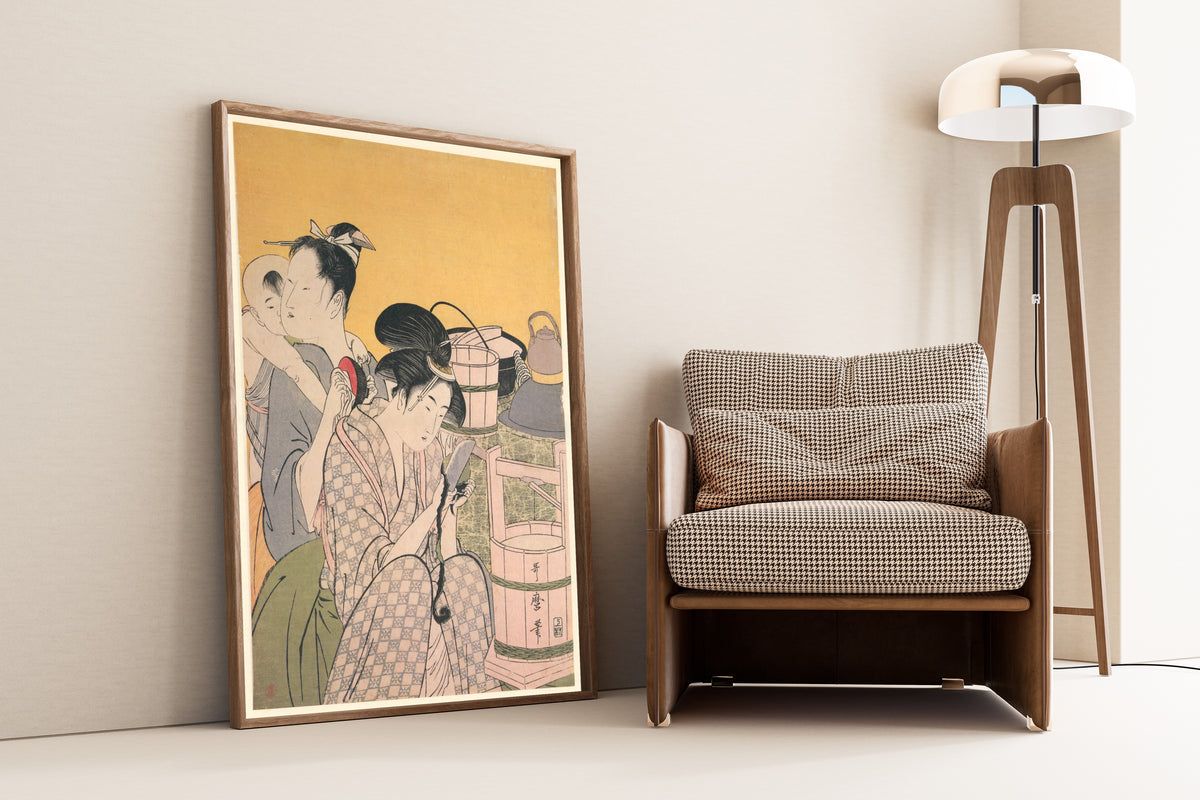 Kitagawa Utamaro — Kitchen Scene (left sheet) | Japanese Woodblock Print (Ukiyo-e)