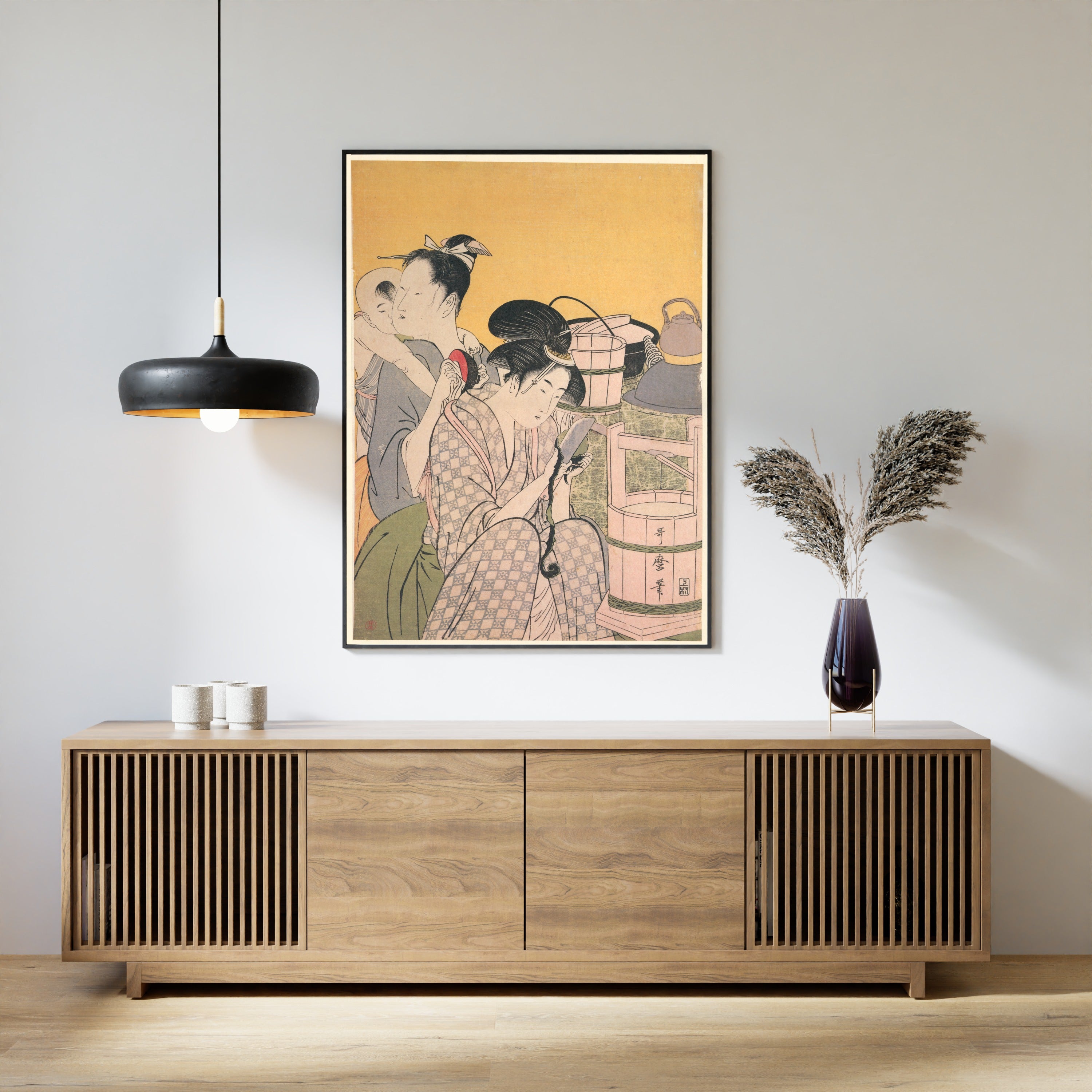 Kitagawa Utamaro — Kitchen Scene (left sheet) | Japanese Woodblock Print (Ukiyo-e)