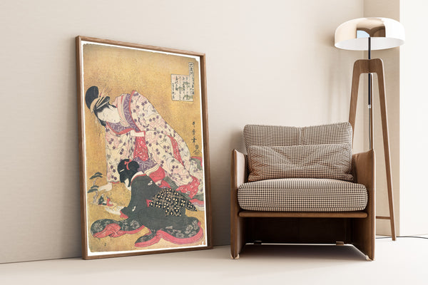 Kitagawa Utamaro — Seyama of the Matsubaya, kamuro Iroka and Yukari, from the series Six Jewel Rivers | Japanese Woodblock Print (Ukiyo-e)