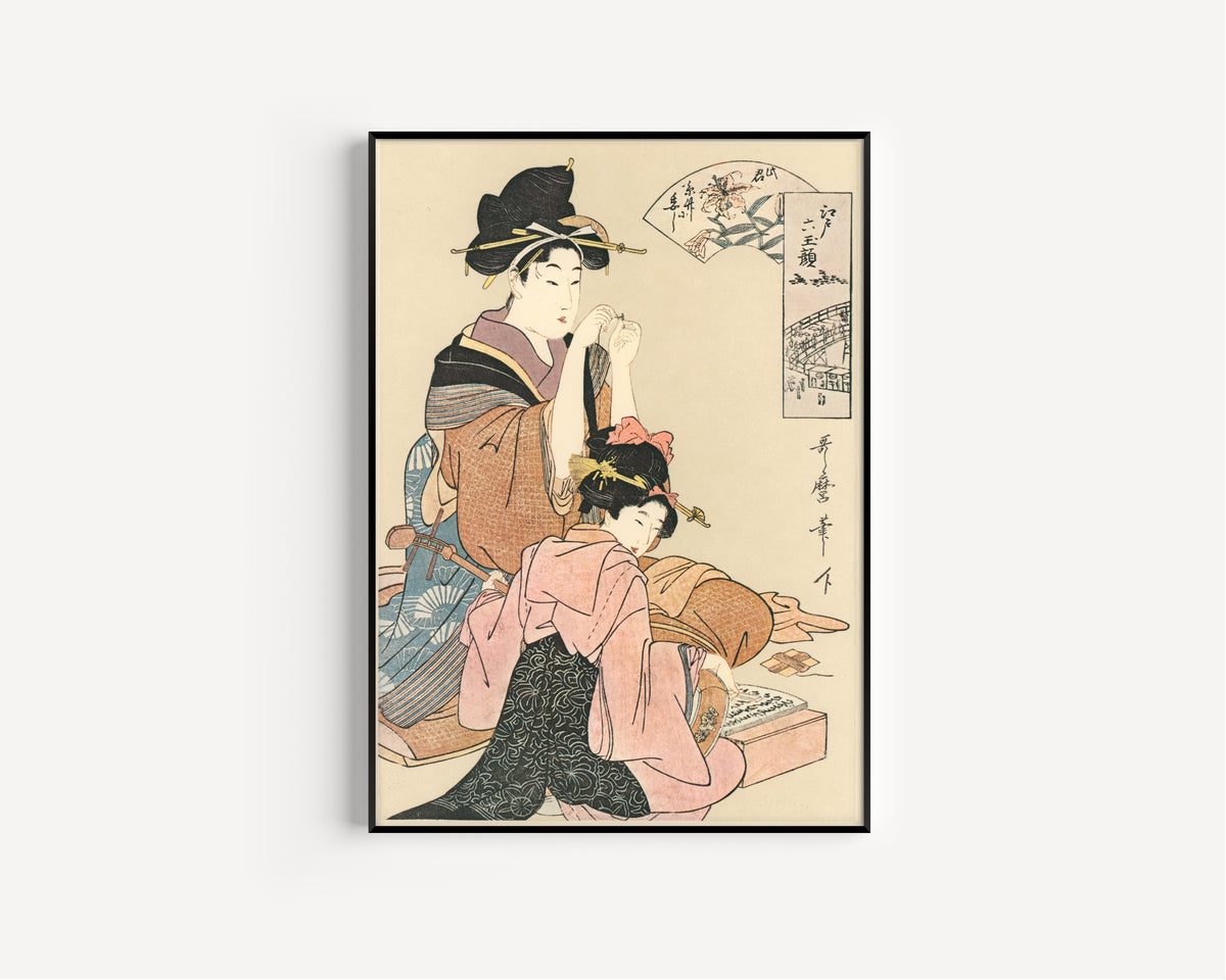 Kitagawa Utamaro — Six Beauties of Edo | Japanese Woodblock Print (Ukiyo-e)