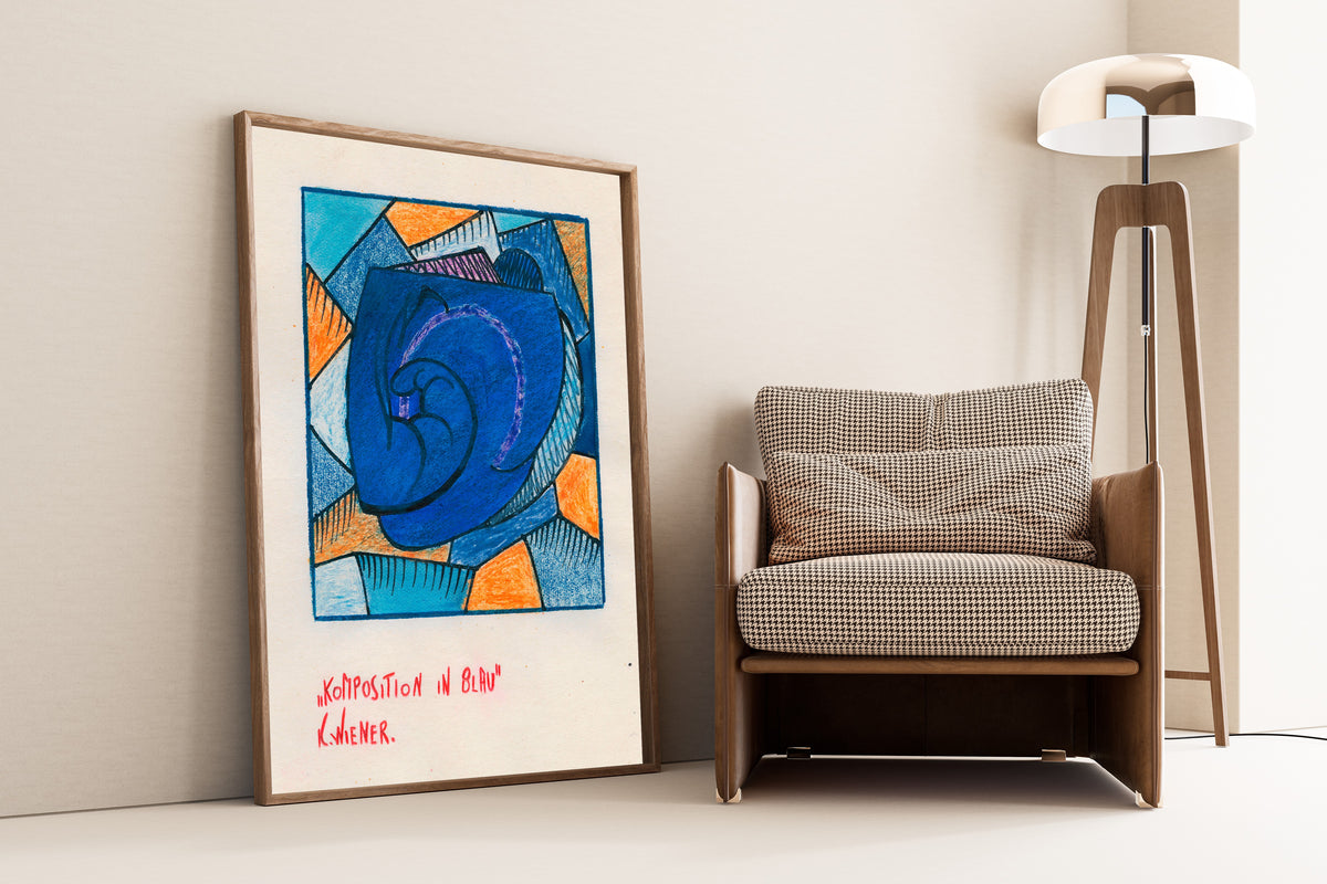 Karl Wiener — Komposition in Blau (Composition in Blue) | Modernist Art Print